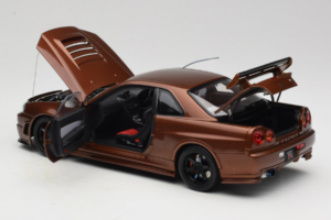Nissan Skyline GT-R R34 Customized Metallic Bronze MotorHelix 1:18 M83414 Kov – obrázek 5 z 8