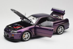 Nissan Skyline GT-R R34 V-Spec Midnight Fialový AUTOart 1:18 77305 Kov – obrázek 2 z 8