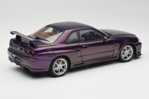 Nissan Skyline GT-R R34 V-Spec Midnight Fialový AUTOart 1:18 77305 Kov – obrázek 3 z 8