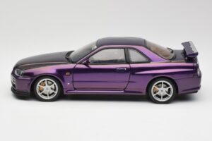 Nissan Skyline GT-R R34 V-Spec Midnight Fialový AUTOart 1:18 77305 Kov – obrázek 4 z 8
