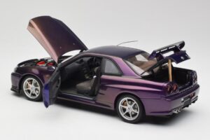 Nissan Skyline GT-R R34 V-Spec Midnight Fialový AUTOart 1:18 77305 Kov – obrázek 5 z 8
