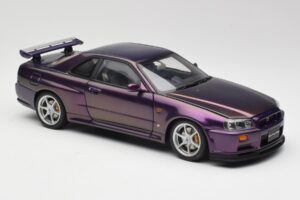 Nissan Skyline GT-R R34 V-Spec Midnight Fialový AUTOart 1:18 77305 Kov – obrázek 6 z 8