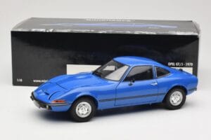 Opel GT/J Modrý Minichamps 1:18 180049023 Kov – obrázek 8 z 8