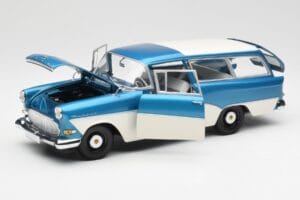 Opel Rekord P1 Caravan Modrá Metalíza Minichamps 1:18 180043210 Kov – obrázek 2 z 8