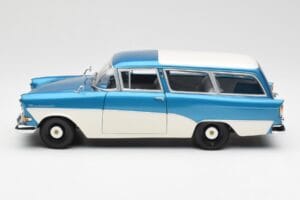 Opel Rekord P1 Caravan Modrá Metalíza Minichamps 1:18 180043210 Kov – obrázek 4 z 8