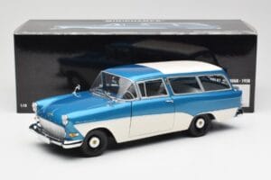Opel Rekord P1 Caravan Modrá Metalíza Minichamps 1:18 180043210 Kov – obrázek 8 z 8