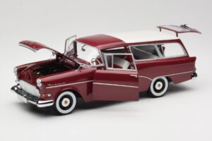 Opel Rekord P1 Caravan Červený Minichamps 1:18 180043211 Kov – obrázek 2 z 8