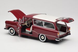 Opel Rekord P1 Caravan Červený Minichamps 1:18 180043211 Kov – obrázek 5 z 8