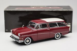 Opel Rekord P1 Caravan Červený Minichamps 1:18 180043211 Kov – obrázek 8 z 8