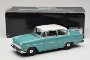 Opel Rekord P1 Tyrkysová Modrá Minichamps 1:18 180043200 Kov – obrázek 8 z 8