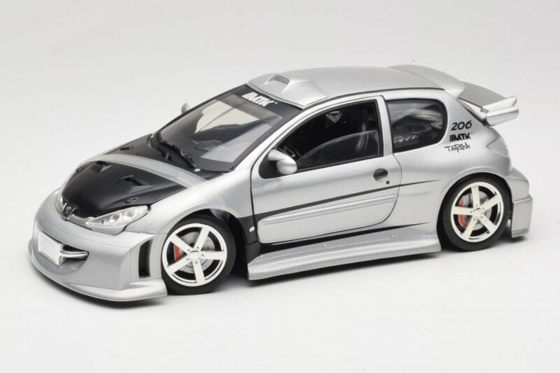 Peugeot 206 MTK Stříbrný Solido 1:18 1817 Kov