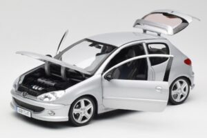 Peugeot 206 RC Aluminium Stříbrný Norev 1:18 184726 Kov – obrázek 2 z 8