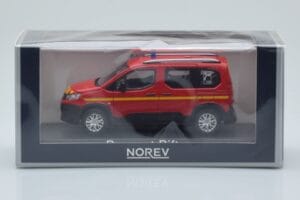 Peugeot Rifter Pompiers Červený Norev 1:43 479069 Kov – obrázek 4 z 4