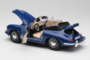 Porsche 356B Kabriolet Modrý Bburago 1:18 3051 Kov – obrázek 5 z 8