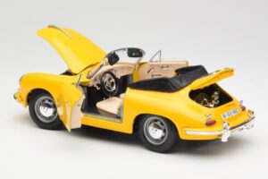 Porsche 356B Kabriolet Žlutý Bburago 1:18 3031 Kov – obrázek 5 z 8