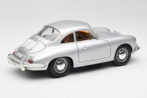 Porsche 356B Stříbrný & Hnědý Interiér Bburago 1:18 3021-M2 Kov – obrázek 3 z 8