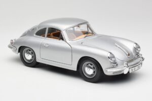 Porsche 356B Stříbrný & Hnědý Interiér Bburago 1:18 3021-M2 Kov – obrázek 6 z 8