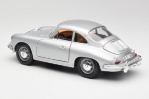 Porsche 356B Stříbrný & Hnědý Interiér Bburago 1:18 3021-M2 Kov – obrázek 7 z 8