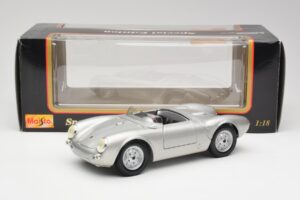 Porsche 550 A Spyder Stříbrný Maisto 1:18 50314 Kov – obrázek 8 z 8