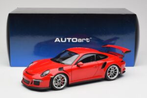 Porsche 911 991 GT3 RS Guards Červený Stříbrná Kola AUTOart 1:18 78165 Kov – obrázek 8 z 8