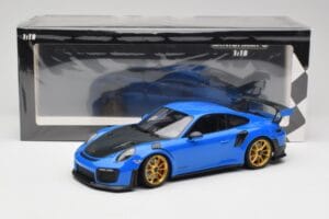 Porsche 911 991.2 GT2 RS Modrý se Zlatými Koly Minichamps 1:18 155068302 Kov – obrázek 6 z 6