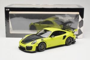 Porsche 911 991.2 GT2 RS Limetkově Zelený se Stříbrnými Koly Minichamps 1:18 155068309 Kov – obrázek 6 z 6