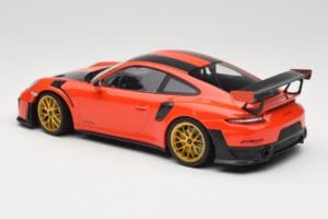 Porsche 911 991.2 GT2 RS Oranžový Weissach Package Zlatá Kola Minichamps 1:18 155068305 Kov – obrázek 5 z 6