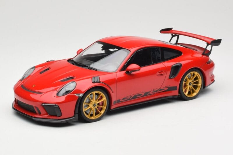 Porsche 911 991.2 GT3 RS Červený se Zlatými Koly Minichamps 1:18 155068220 Kov