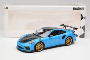 Porsche 911 991.2 GT3 RS Weissach Package Modrý & Zlatá Kola Minichamps 1:18 153068232 Kov – obrázek 6 z 6
