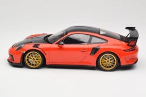 Porsche 911 991.2 GT3 RS Weissach Package Lava Orange Zlatá Magnesiová Kola Minichamps 1:18 153068227 Kov – obrázek 3 z 6