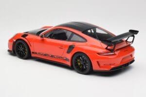 Porsche 911 991.2 GT3 RS Weissach Package Lava Orange Wording Černá Magnesiová Kola Minichamps 1:18 153068226 Kov – obrázek 5 z 6