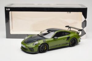 Porsche 911 991.2 GT3 RS Weissach Package Lizard Green Wording & Černá Hořčíková Kola Minichamps 1:18 155068232 Kov – obrázek 6 z 6