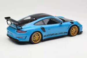 Porsche 911 991.2 GT3 RS Weissach Package Shark Blue Wording Zlatá Magnesiová Kola Minichamps 1:18 153068237 Kov – obrázek 2 z 6
