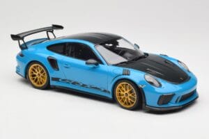 Porsche 911 991.2 GT3 RS Weissach Package Shark Blue Wording Zlatá Magnesiová Kola Minichamps 1:18 153068237 Kov – obrázek 4 z 6