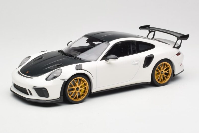 Porsche 911 991.2 GT3 RS Weissach Package Bílý Zlatá Magnesiová Kola Minichamps 1:18 153068238 Kov