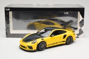 Porsche 911 991.2 GT3 RS Žlutý Weissach Package Platinum Wheels Minichamps 1:18 155068221 Kov – obrázek 6 z 6