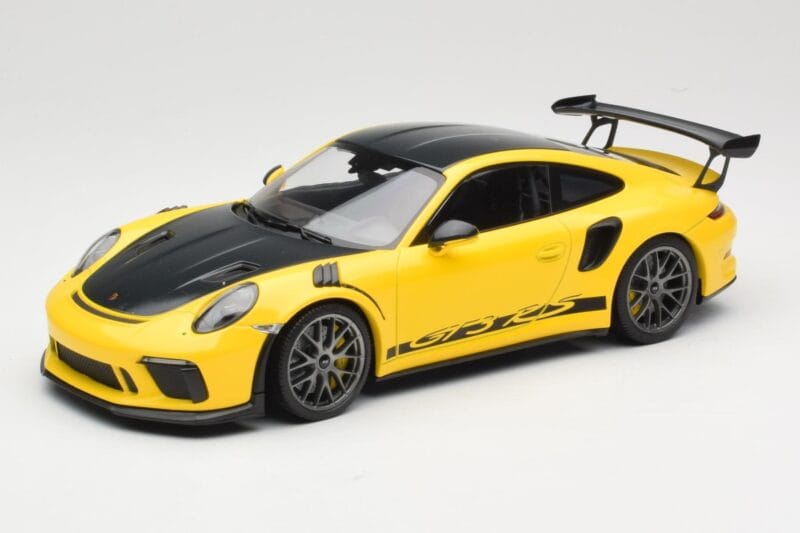 Porsche 911 991.2 GT3 RS Žlutý Weissach Package Platinum Wheels Minichamps 1:18 155068221 Kov