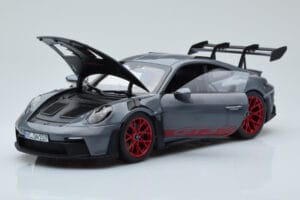 Porsche 911 992 GT3 RS Arctic Šedý Pyro Červený Norev 1:18 187350 Kov – obrázek 2 z 8