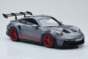 Porsche 911 992 GT3 RS Arctic Šedý Pyro Červený Norev 1:18 187350 Kov – obrázek 6 z 8