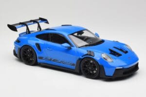 Porsche 911 992 GT3 RS Shark Modrý & Černá Kola Minichamps 1:18 153062233 Kov – obrázek 4 z 6
