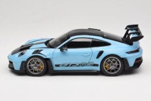 Porsche 911 992 GT3 RS Weissach Pack Gulf Blue Norev 1:18 187367 Kov – obrázek 4 z 8