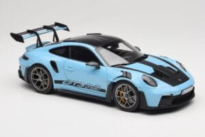 Porsche 911 992 GT3 RS Weissach Pack Gulf Blue Norev 1:18 187367 Kov – obrázek 6 z 8