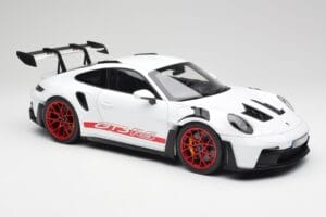 Porsche 911 992 GT3 RS Bílý & Pyro Červený Norev 1:12 127530 Kov – obrázek 4 z 6