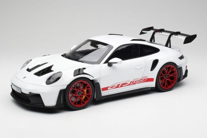 Porsche 911 992 GT3 RS Bílý & Pyro Červený Norev 1:12 127530 Kov