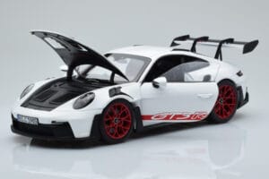 Porsche 911 992 GT3 RS Bílý Pyro Červený Norev 1:18 187352 Kov – obrázek 2 z 8
