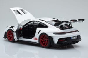 Porsche 911 992 GT3 RS Bílý Pyro Červený Norev 1:18 187352 Kov – obrázek 5 z 8