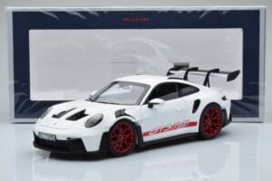 Porsche 911 992 GT3 RS Bílý Pyro Červený Norev 1:18 187352 Kov – obrázek 8 z 8