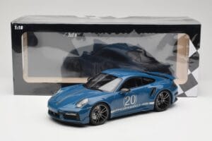 Porsche 911 992 Turbo S Sport Design Package Gentian Blue Metallic Minichamps 1:18 155069170 Kov – obrázek 6 z 6