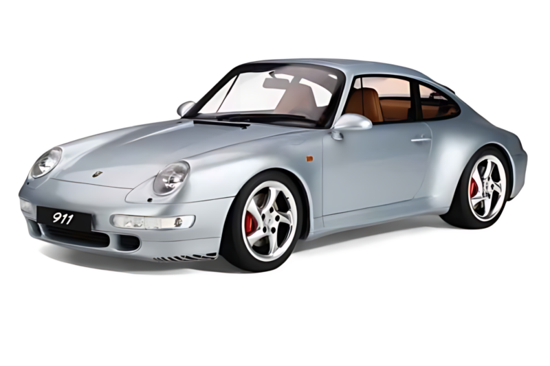 Porsche 911 993 Carrera 4S Stříbrný GT Spirit 1:8 GTS801901 Pryskyřice