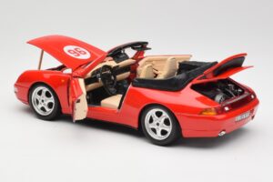 Porsche 911 993 Carrera Kabriolet Červený Bburago 1:18 3090 Kov – obrázek 5 z 8